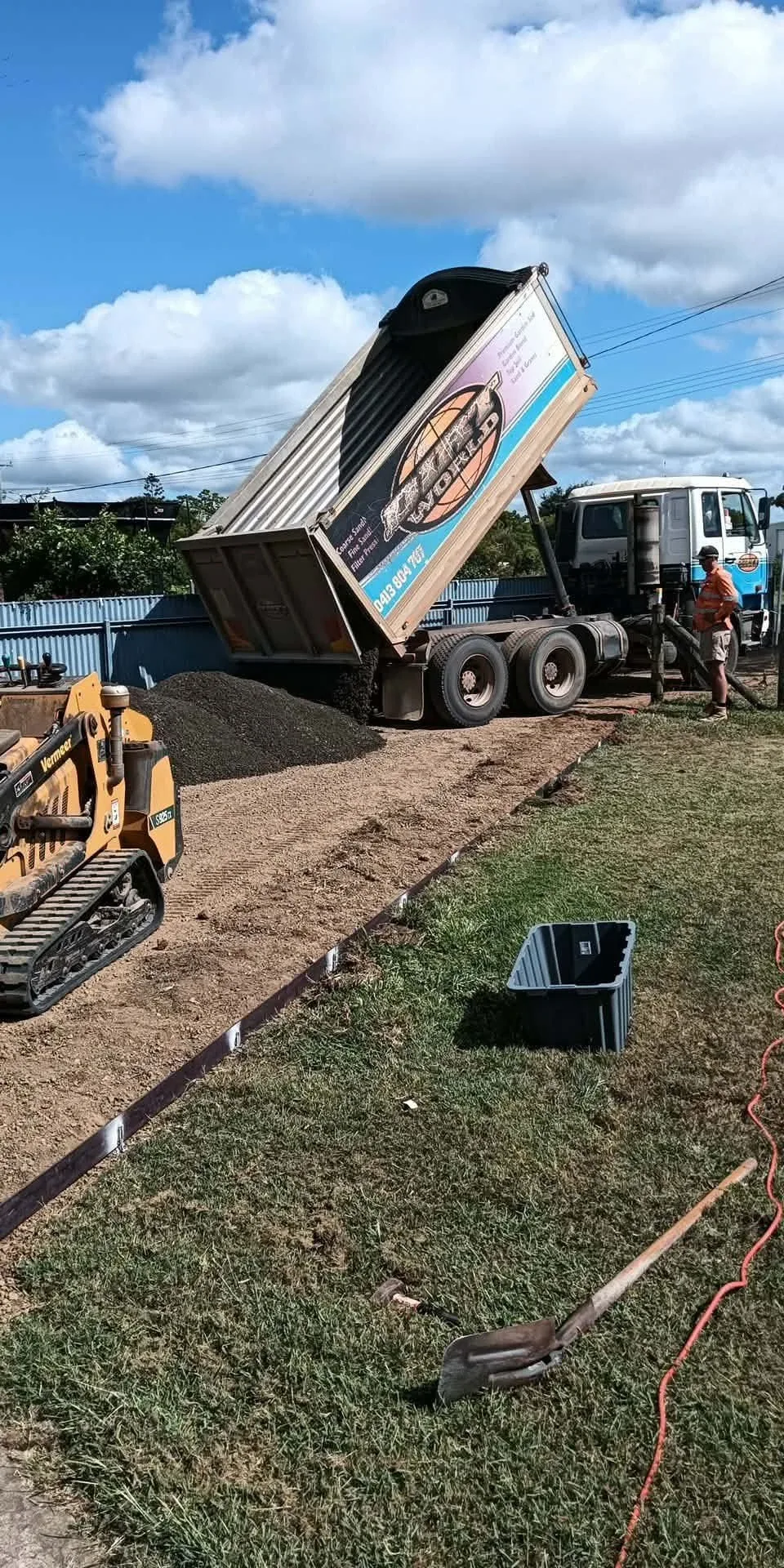 Bundy Dingo tipper truck on a building site